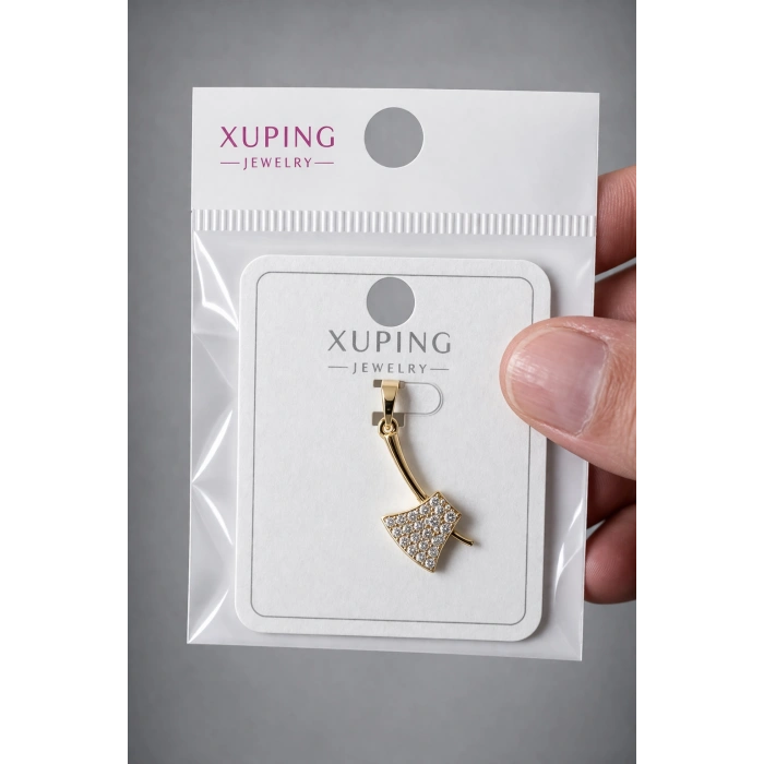 Xuping Taşlı Modern Balta Figür Kolye Ucu 14K Altın Kaplama
