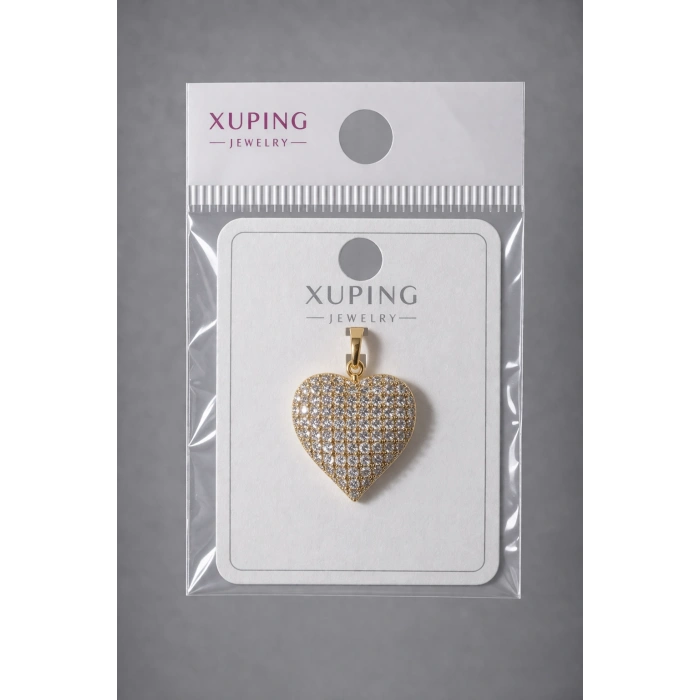 ✨ Xuping Full Taşlı Kalp Kolye Ucu 14K Kaplama