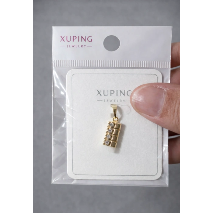 Xuping Taş Detaylı Geometrik Kolye Ucu 14K Kaplama