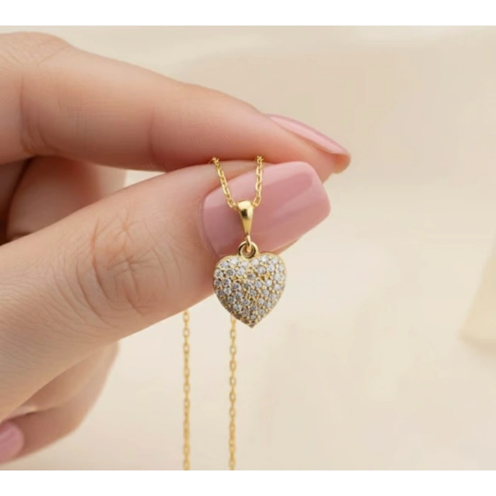 ✨ Xuping Full Taşlı Kalp Kolye Ucu 14K Kaplama