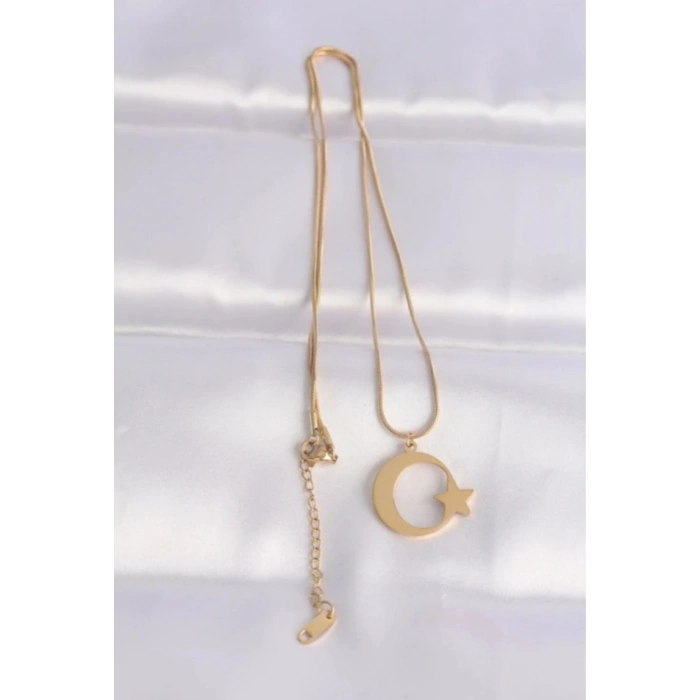 Ayyıldız Çelik Kolye Gold Renkli