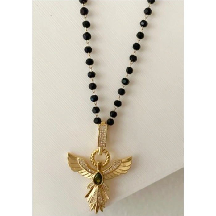 Çağla Kolyesi Vip Seri Anka Kuşu Kırmızı Taşlı Kolye