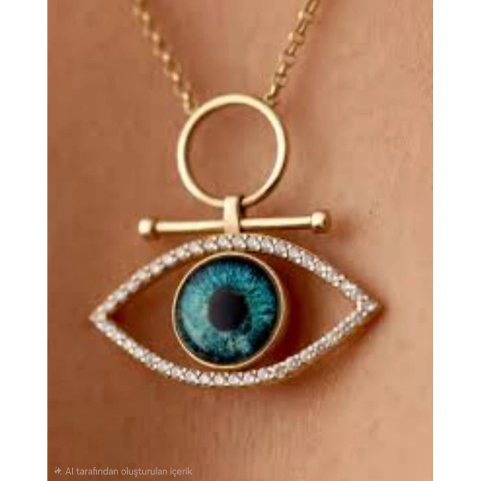 Çelik Gold Renk Göz Kolye