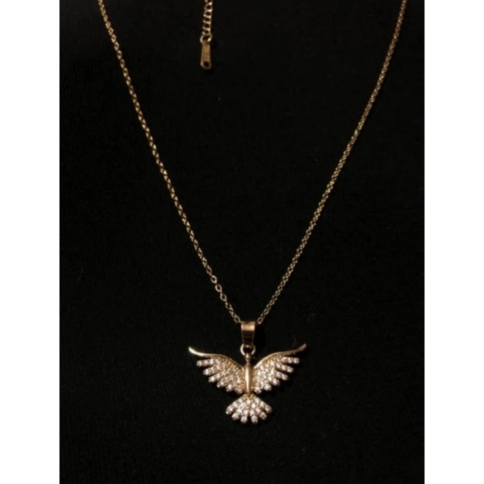 Çelik Gold Renkli Anka Kuşu Kolye