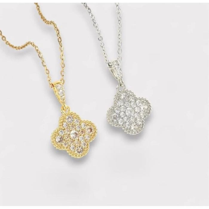 Çelik Gold Renkli Yonca Kolye