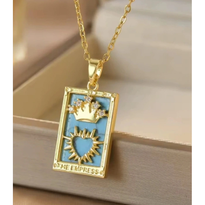 Empress Kraliçe Tarot Çelik Kolye