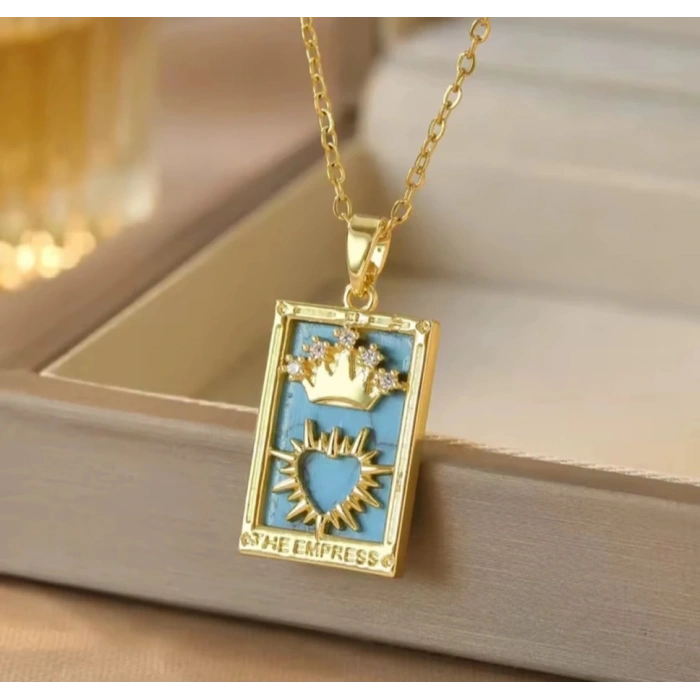 Empress Kraliçe Tarot Çelik Kolye