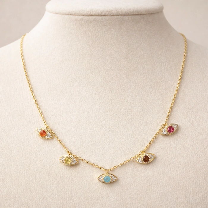 Gold Renkli 14K Kaplama Charm Kolye