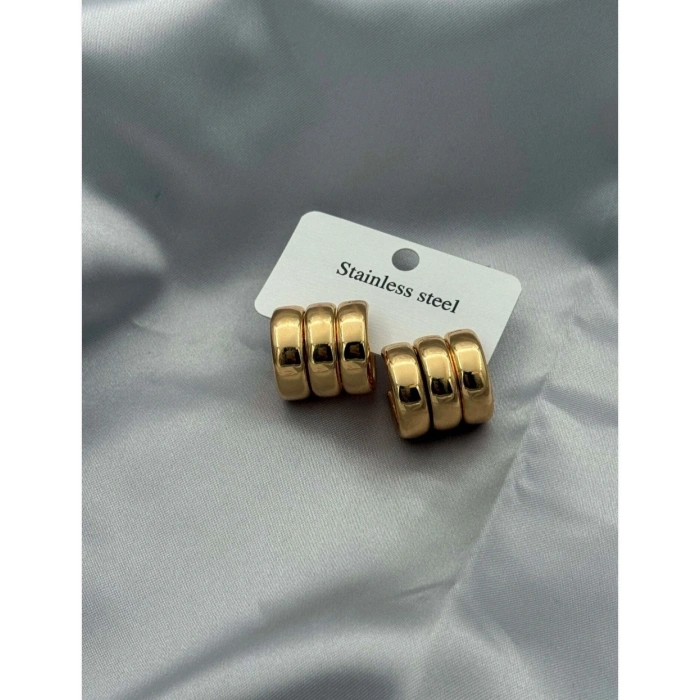 Gold Renkli Çoklu Görünüm Vip Küpe