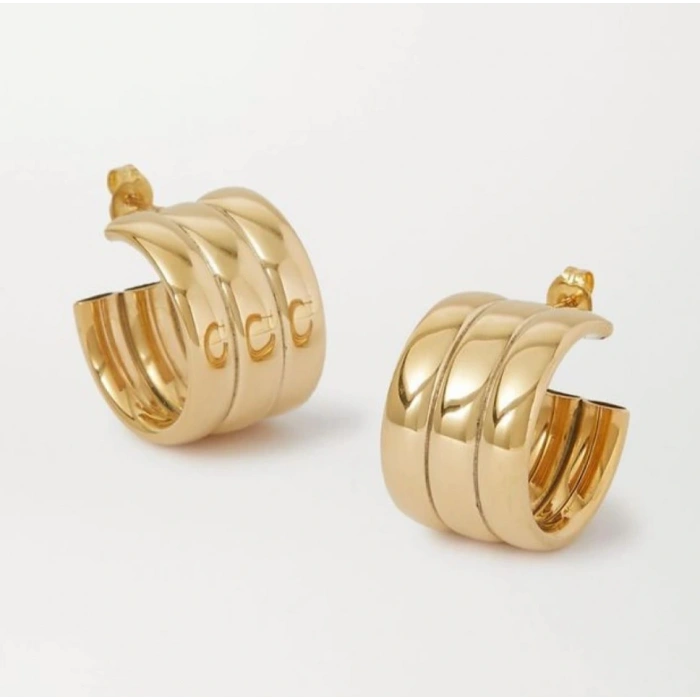 Gold Renkli Çoklu Görünüm Vip Küpe