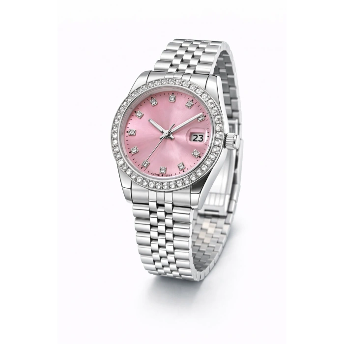 Gümüş Renk Taşlı RLX Tasarım Kadın Saat