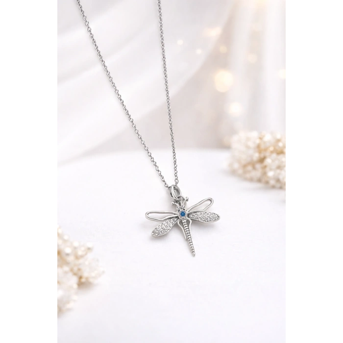 Gümüş Renkli Çelik Yusufçuk Kolye