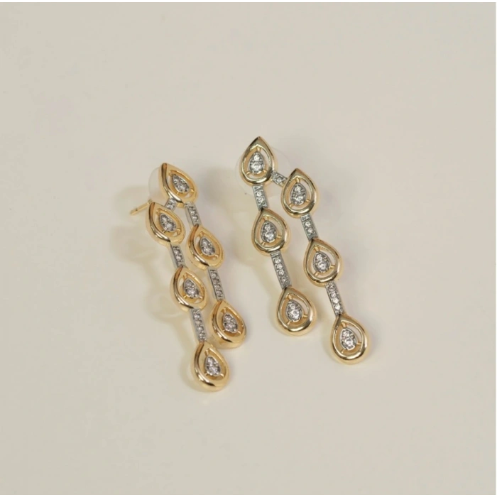 Marka Model İkili Sallantılı Çelik Küpe