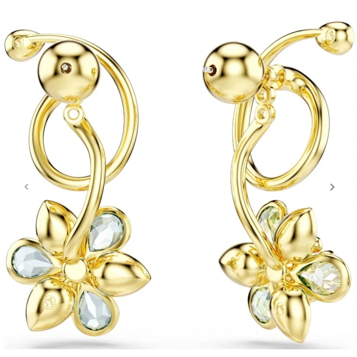 Marka model Swrvski Taşlı Gold Küpe