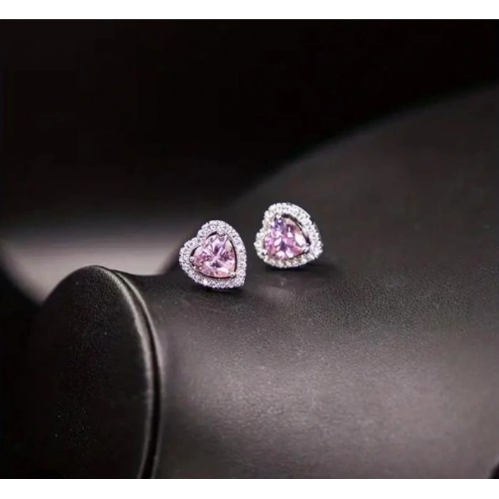 Swrvski Marka Model Gümüş Renkli Küpe