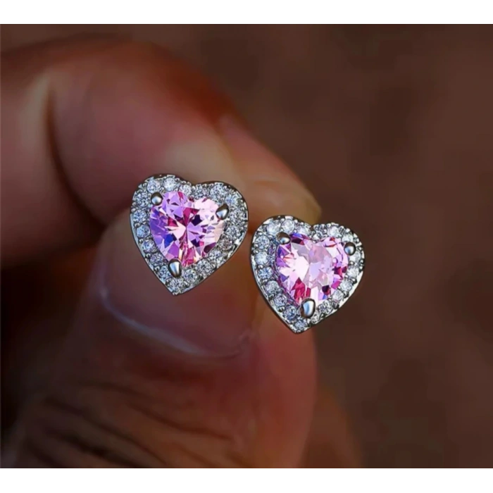 Swrvski Marka Model Gümüş Renkli Küpe