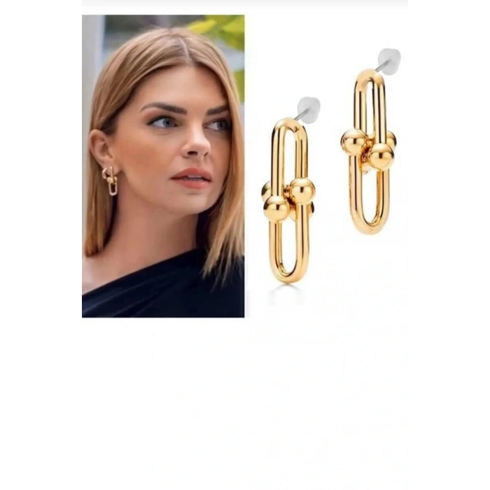 Tfn Model Gold Sallantılı Vip Küpe