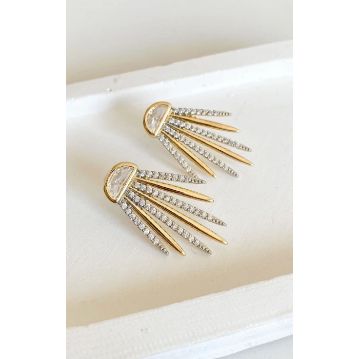 Vip Luxury Serisi Altın Kaplama Taşlı Küpe