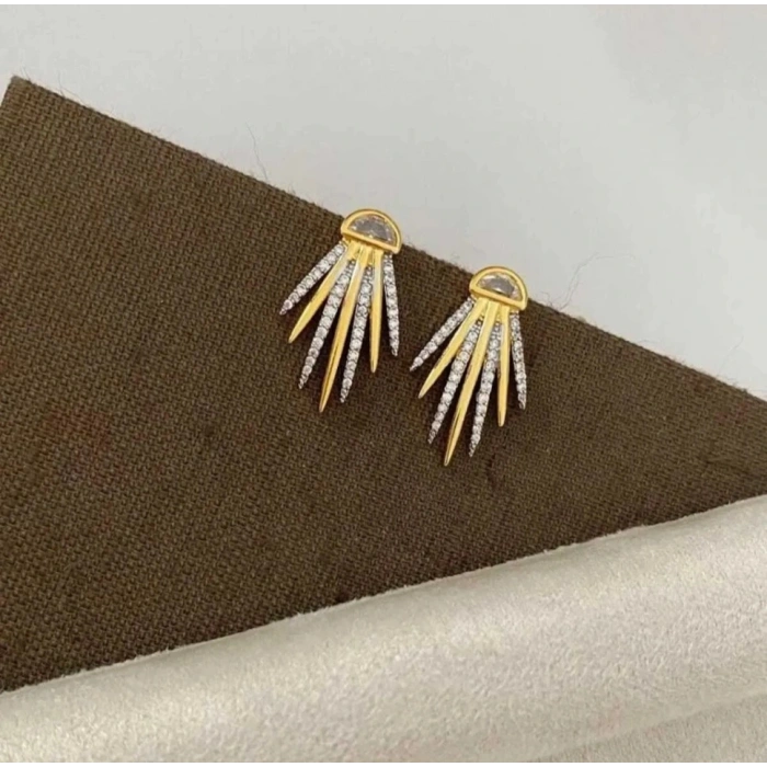 Vip Luxury Serisi Altın Kaplama Taşlı Küpe