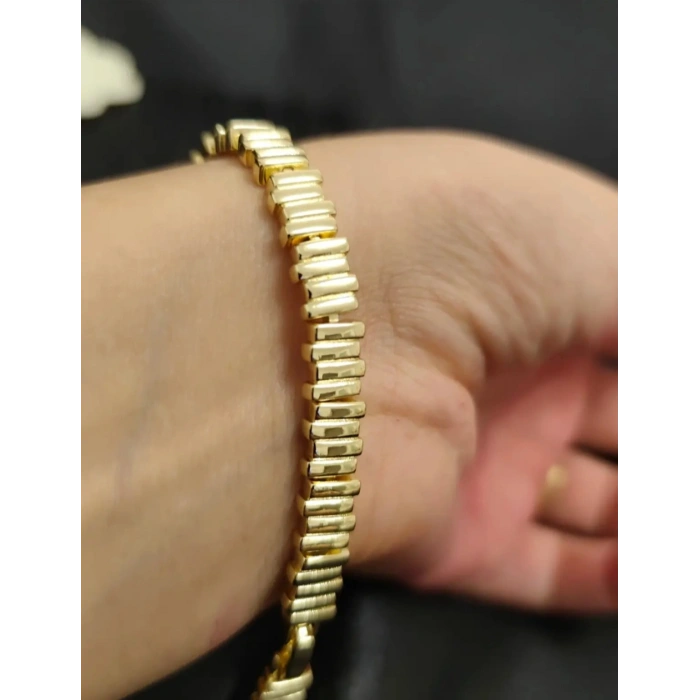 Xuping 14K Gold Kaplama Minimal Zincir Bileklik
