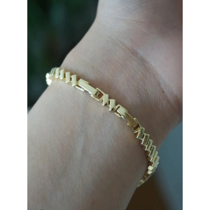 Xuping 14K Gold Kaplama Modern Zincir Bileklik