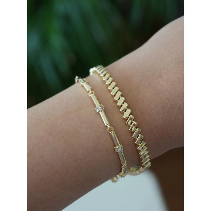 Xuping 14K Gold Kaplama Modern Zincir Bileklik