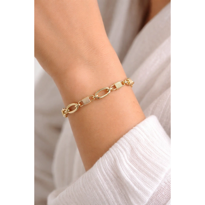 Xuping 14K Kaplama Modern Zincir Bileklik