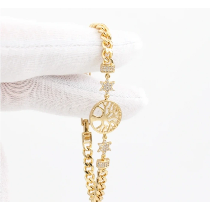 Xuping Hayat Ağacı Model Gold Renkli Bileklik