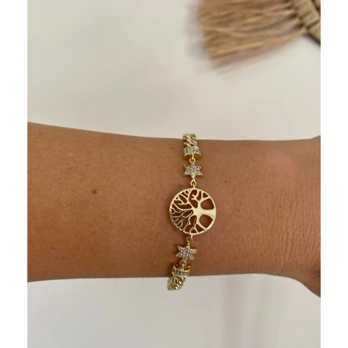 Xuping Hayat Ağacı Model Gold Renkli Bileklik