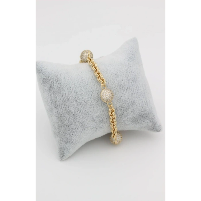 Xuping Nazar Boncuğu Gold Renkli Taşlı Düz Bileklik