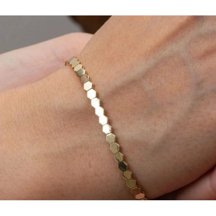 Xuping Petek Model 14K Gold Kaplama Bileklik