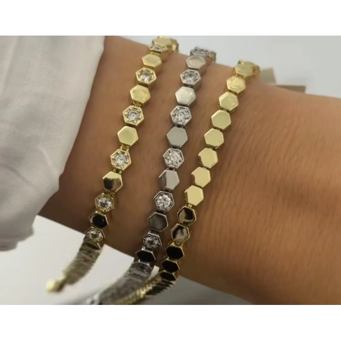 Xuping Petek Model 14K Gold Kaplama Bileklik