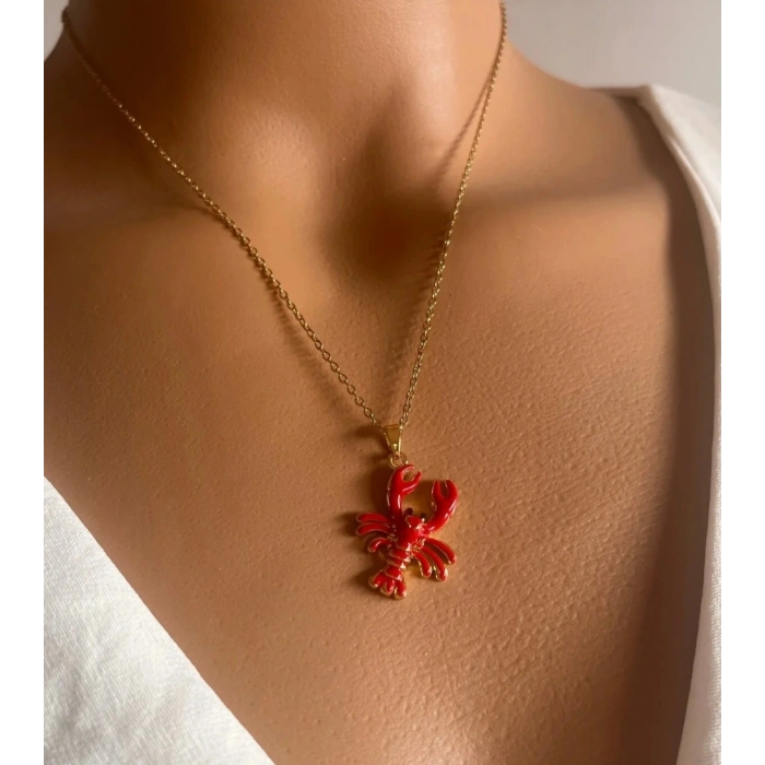 Yengeç Modeli Çelik Burç Kolyesi