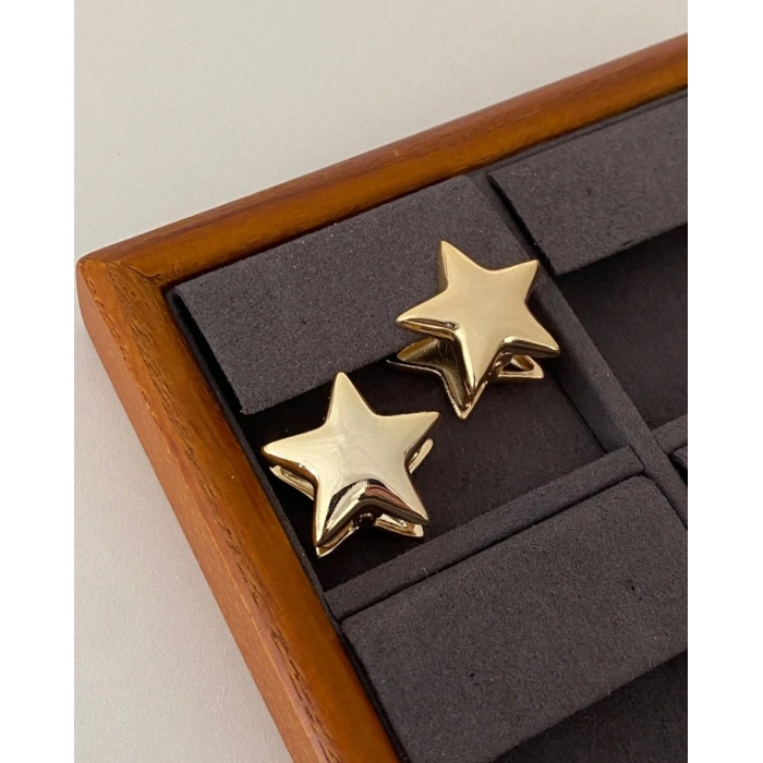 Yıldız Model Gold Renk Küpe