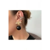 Marka Model Arılı Küpe Siyah