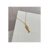 Balık Figürlü Gold Çelik Kolye