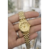 Gold Renkli Sarı Kadranlı Kadın Saat