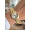 Gold Renkli Beyaz Kadranlı Kadın Saat