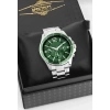 Gümüş Renkli Yeşil Kadran Çelik Erkek Saat