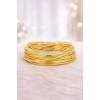 Gold Renkli Çelik Tel İçiçe Bilezik Bileklik