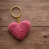 El Yapımı Örgü Kalp Amigurimi Anahtarlık