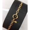 Gold Renk Siyah Kadran Charm Detaylı Lüks Kadın Saat