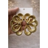 Vintage Çiçek Desenli Gold Küpe