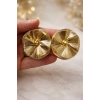 Gold Renkli Vintage Çiçek Detaylı Küpe