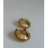 Gold Kaplama Dalgalı Form Küpe Modern Tasarım