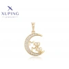 Xuping 14K Kaplama Ay & Kalp “Mom” Kolye Ucu