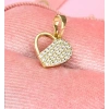 Xuping Taşlı Yarım Kalp Kolye Ucu 14K Kaplama