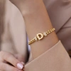 D Harfli Zincir Bileklik 14K Altın Kaplama