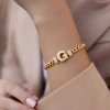 G Harfli Zincir Bileklik 14K Altın Kaplama