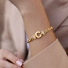 C Harfli Zincir Bileklik 14K Altın Kaplama